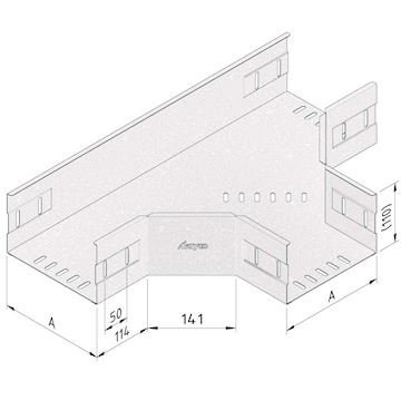 CT60-150-PG Kabelbaan T-Stuk